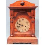 Early 20th century Oak cased bracket clock. App. 38cm H