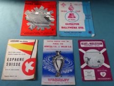 Five various 1950's European football programmes