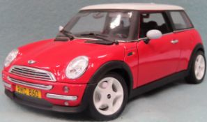 Unboxed Burago scale model of a Mini Cooper