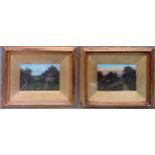 Marion Pritchard - Early 20th century pair of gilt framed watercolours, depicting country cottages