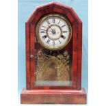 19th century Mahogany cased Amercian mantle clock by Jerome & Co. App. 47cm H