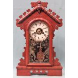 Early 20th century mahogany cased American mantle clock. App. 49cm H