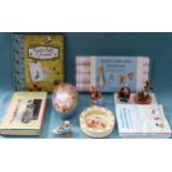 Beatrix Potter related sundry items including volumes, poster set, egg, Royal Doulton figures etc