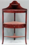 Late 19th century three drawer mahogany corner washstand. Approximately. 102cm H x 56cm W x 42cm