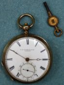 Pretty Hallmarked Silver gilt pocket watch by F. B. Adams and Sons, London