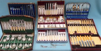 Various canteens of Silver plated cutlery including Community etc
