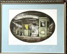 GEORGE J DROUGHT, POLYCHROME LITHOGRAPH, WOODSIDE FERRY, 25/25, FRAMED AND GLAZED