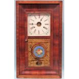 Jerome & Co. Vintage mahogany and oak cased American mantle clock. App. 66cm H x 39cm W