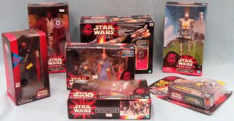 Quantity of various Boxed Stars Wars Episode One figures, Comm-Talk etc