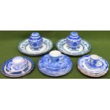 Sundry blue and white ceramics Inc. Copeland Spode Italian etc