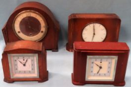 Four Oak cased mantle clocks
