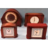 Four Oak cased mantle clocks