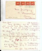 Letter from Louise Harrison in which she writes “As for seeing George I have only seen him for 20