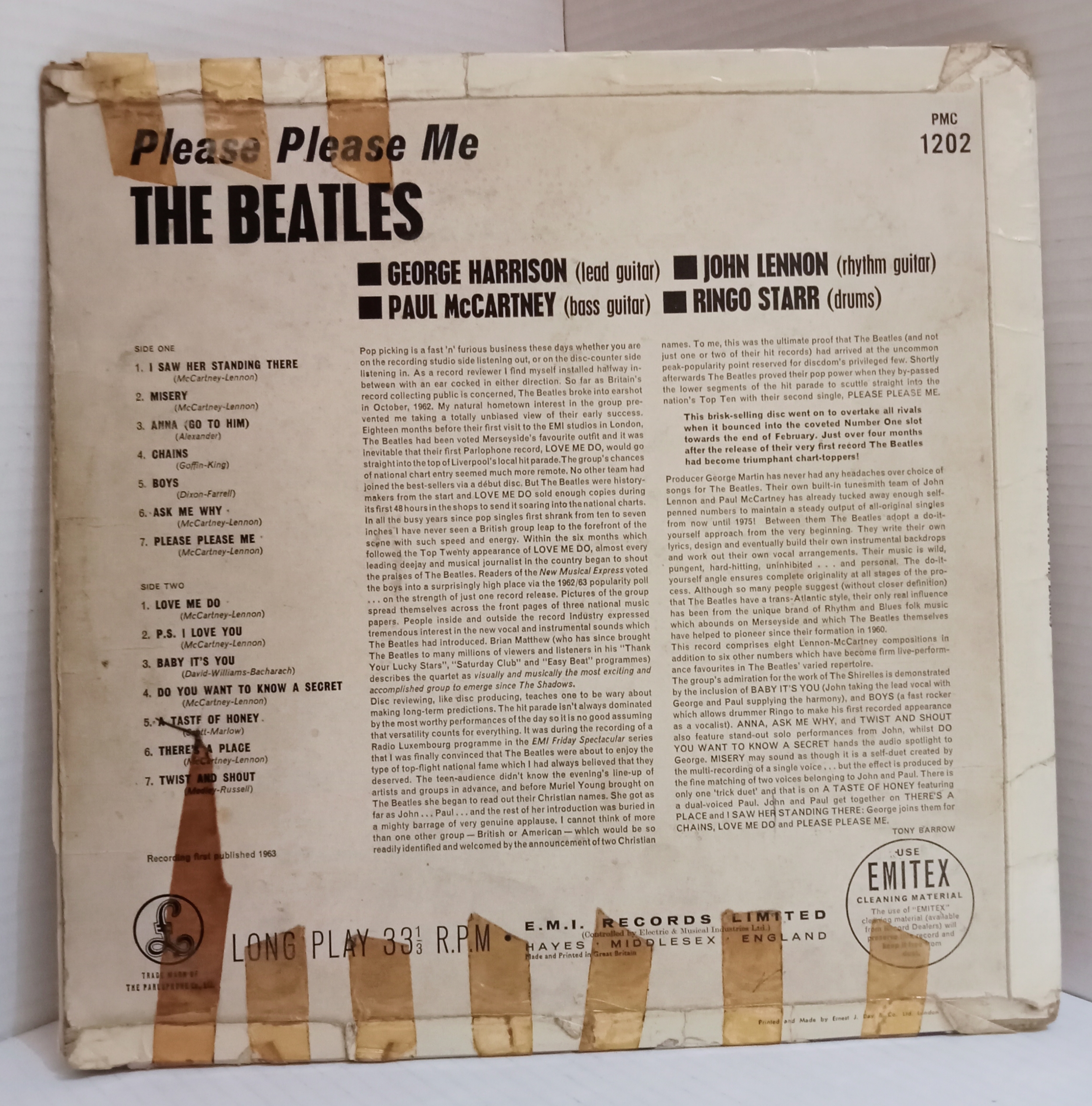 The Beatles Please Please Me PMC 1202 Mono Black & Gold label with Dick James publishing credits - Image 2 of 3