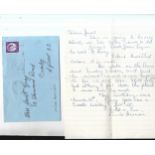 Letter from Louise Harrison in which she writes “George’s Dark Green Jaguar he sold to Harry, I