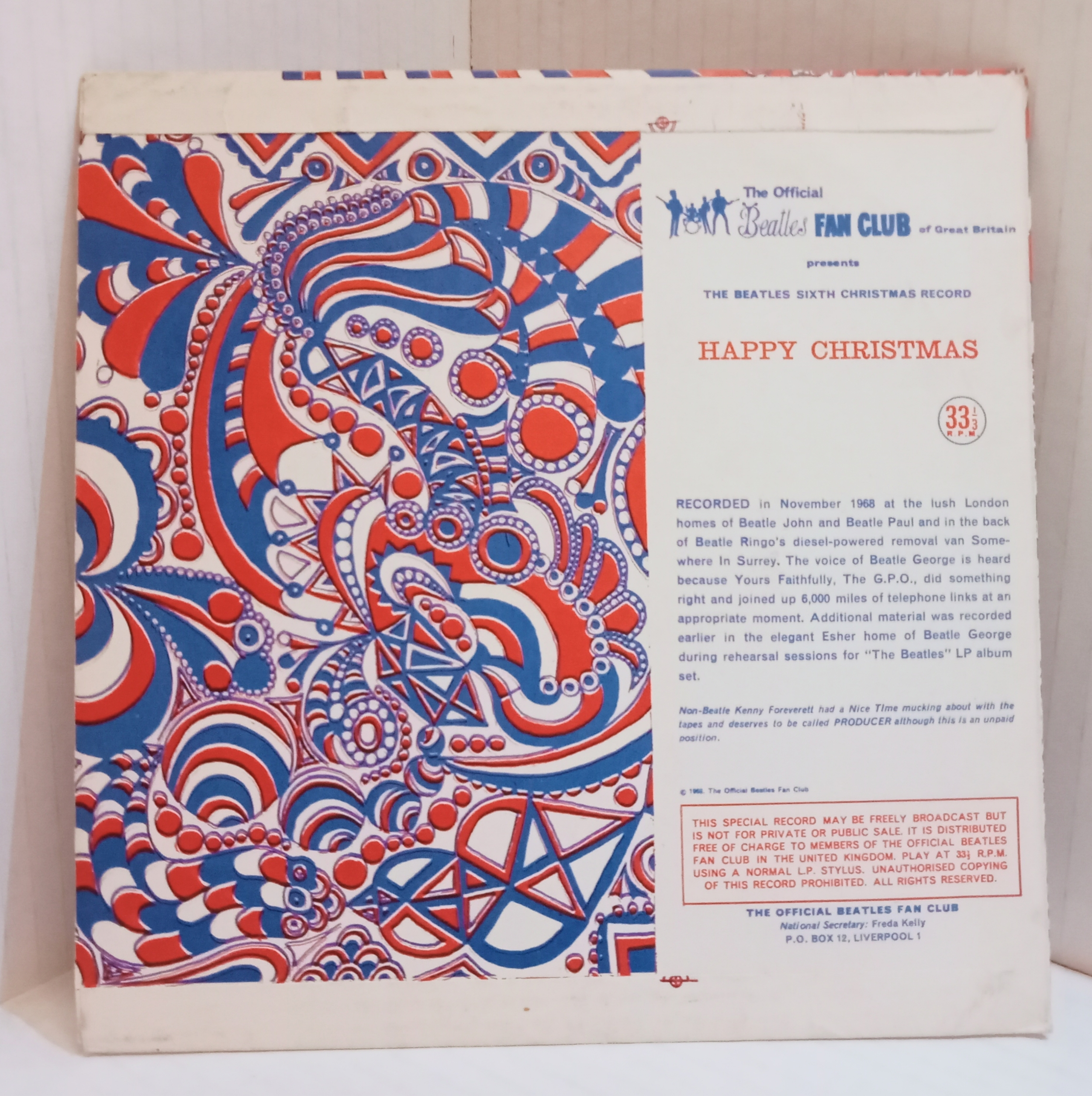 The Beatles 1968 Fan Club Christmas flexi record. - Image 2 of 2