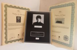 The Beatles Paul McCartney lock of hair from A Hard Day's Night (March 25th 1964). A lock of