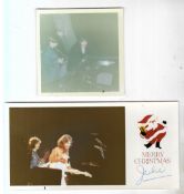 Two George Harrison fan photographs including one made into a Christmas greeting. All prints were