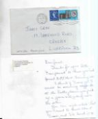 Letter from Louise Harrison with envelope postmarked Warrington 15th April 1966.
