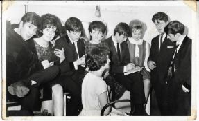 The Beatles backstage at Harrogate Royal Hall 8th March 1963 vintage photograph. Print was