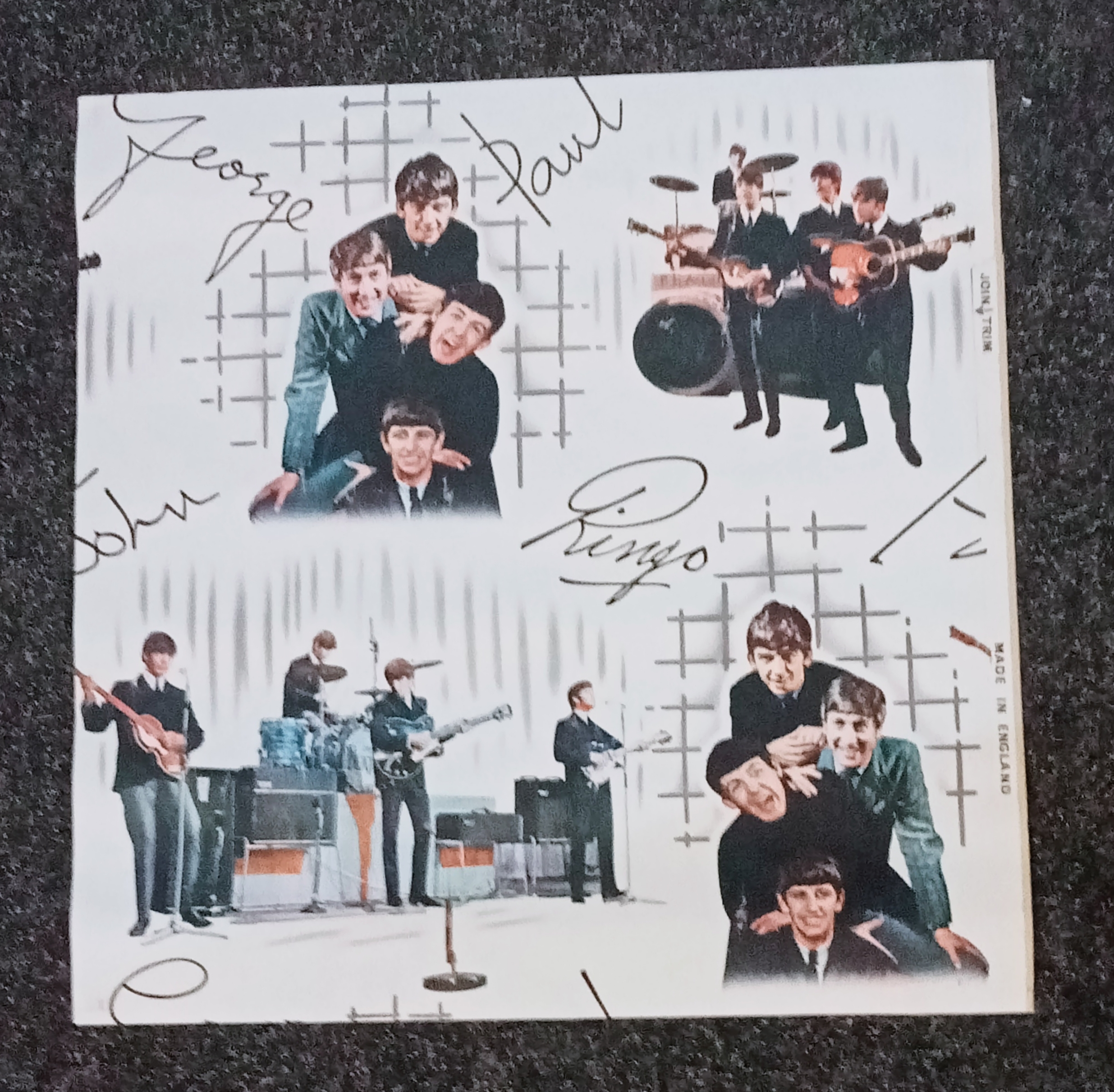 The Beatles approx 1 metre square section of Wall Paper.