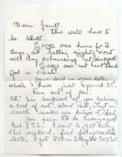 Letter from Louise Harrison in which she writes “George was home for 2 days, or rather nights &