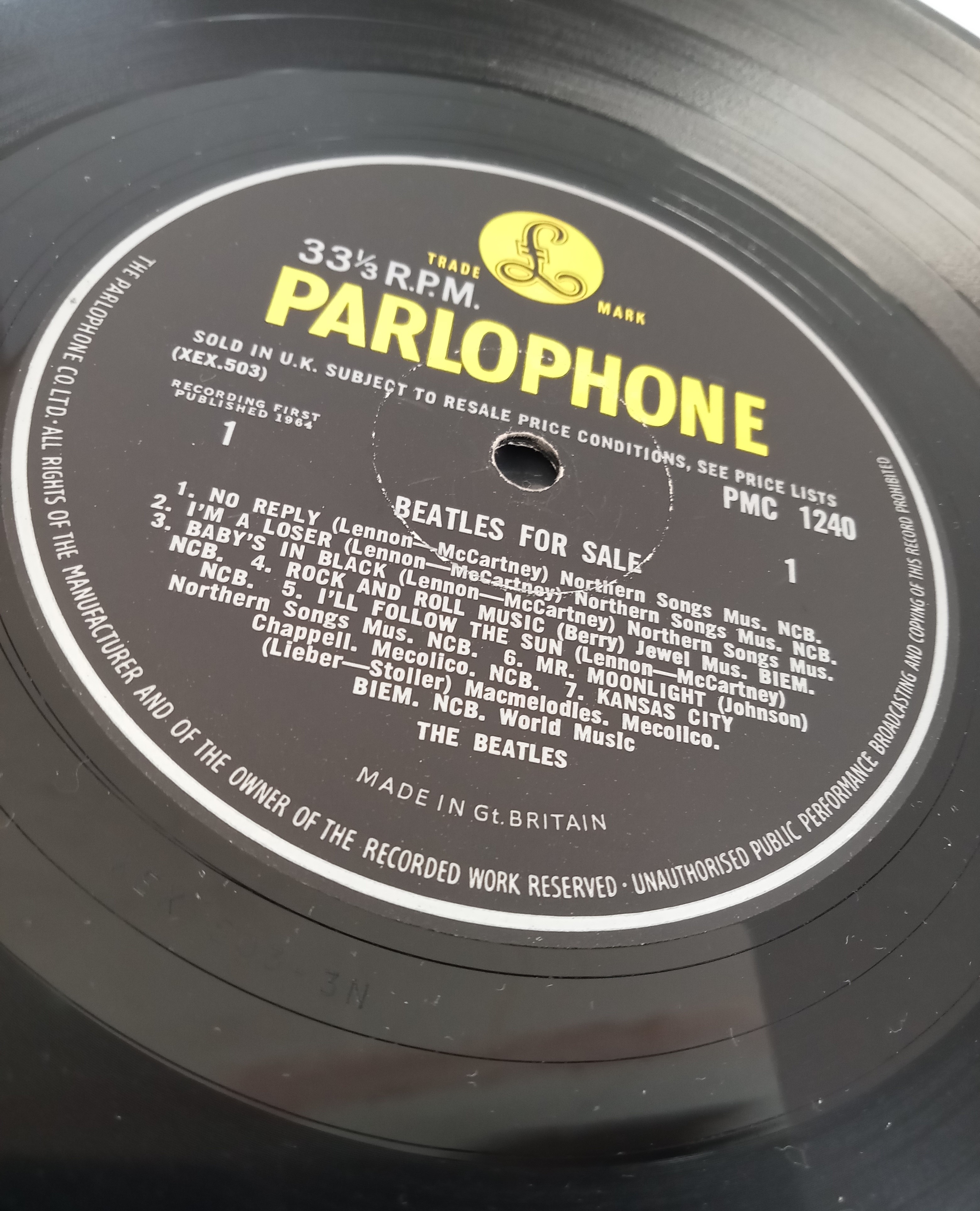 The Beatles For Sale PMC 1240 Mono Black & Yellow Parlophone UK First Pressing condition excellent & - Image 3 of 8