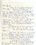Letter from Louise Harrison in which she writes “Sorry to say George didn’t get home from Sweden