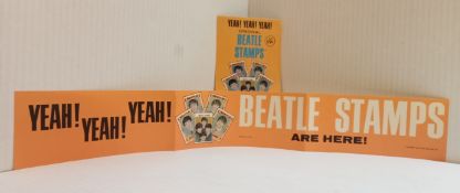 The Beatles Stamps complete book of original stamps with banner advert by Hallmark Merchandisers