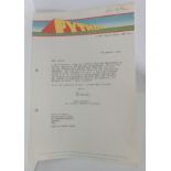 Monty Python letter headed paper with typed letter to Denis O’Brien from Anne Henshaw dated 17th