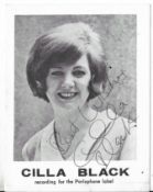 Cilla Black original NEMS Enterprises Ltd promotional card signed on the front “Best Wishes Cilla