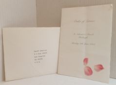 Geoff Emerick invitation to the wedding of Paul McCartney & Heather Mills 11th June 2002.