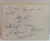 Envelope addressed to Tony Barrow Esq with set of Beatles signatures inside possibly in the hand