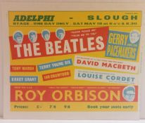 The Beatles & Roy Orbison Adelphi Slough handbill Saturday 18th May 1963 missing booking slip.