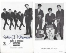 Two original promotional cards for The Big Three signed on reverse by John Hutchinson & Billy J