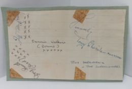 Tony Sheridan and The Sundowners set of signatures on lined paper.