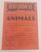 The Animals, Lee Curtis & The All Stars and The Liverbirds Beat 65 original handbill for German