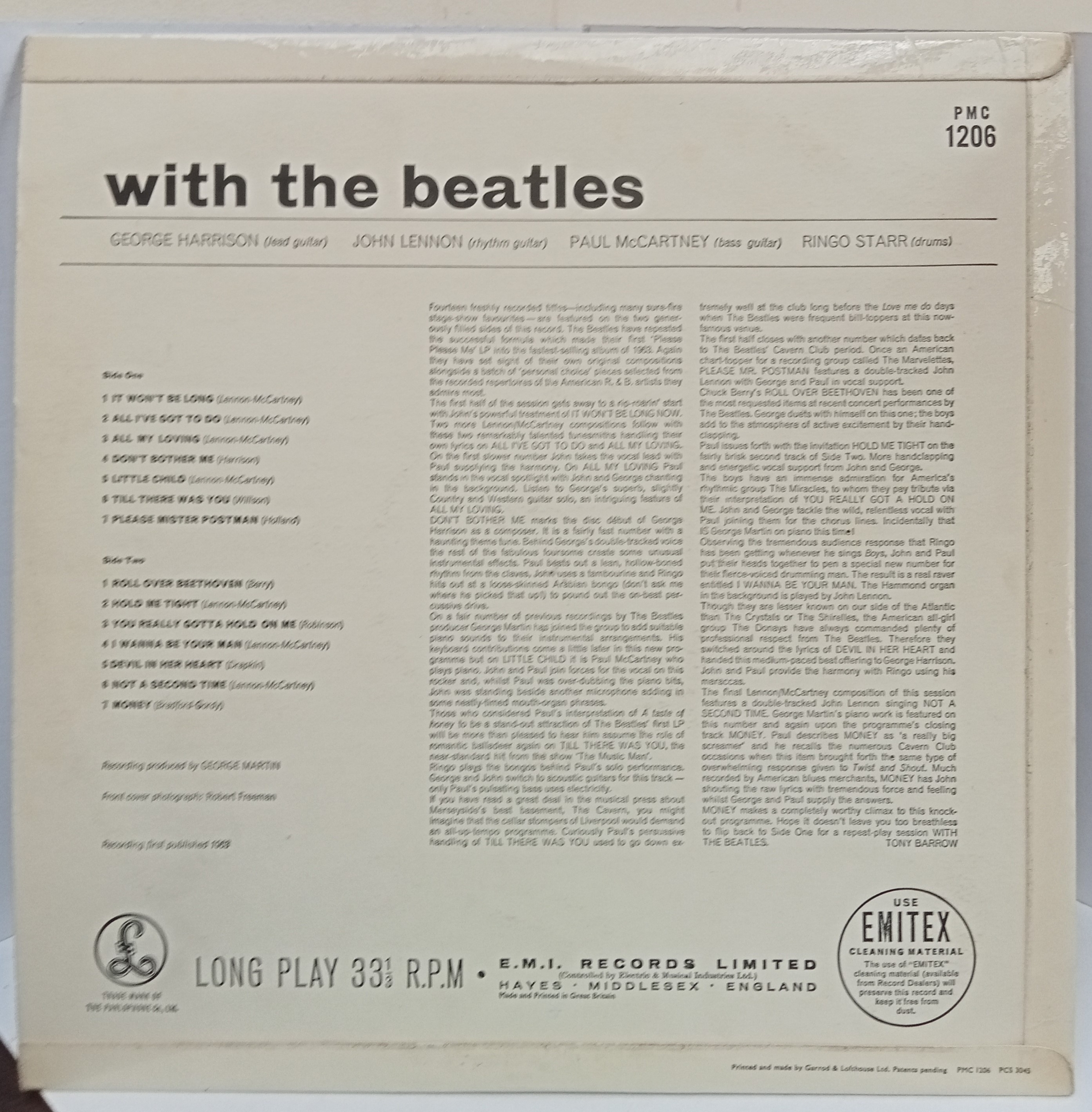 The Beatles For Sale PMC 1240 Mono Black & Yellow Parlophone UK First Pressing condition excellent & - Image 6 of 8