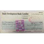 George Harrison American Express blank unused cheque from G Harrison Expenses A/C.