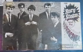 Rory Storm and The Hurricanes promotional card signed on reverse by Johnny Guitar.