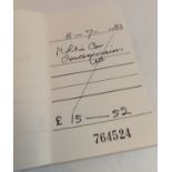 A collection of George Harrison Expenses Account cheques and used cheque book stubs