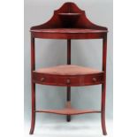 Late 19th century three drawer mahogany corner washstand