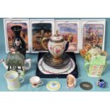 Sundry lot of ceramics including collectors plates, House of Faberge imperial teapot etc