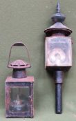 Vintage carriage lamp, plus another similar