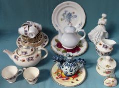 Oriental blue and white teapot, Royal Doulton for Compton and Woodhouse figure, teaware etc