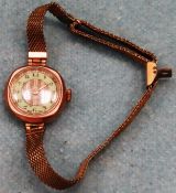 Small vintage gold coloured Art Deco style wrist watch Used condition, not tested for working