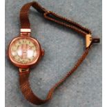 Small vintage gold coloured Art Deco style wrist watch Used condition, not tested for working