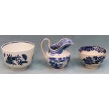 18th/19th century Worcester crescent moon tea bowl, plus another similar tea bowl etc