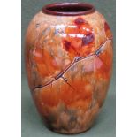 Royal Doulton Autumn Leaves stoneware vase. App. 17.5cm H