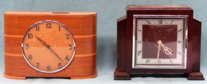 Two Art Deco style mantle clocks Both in used condition, not tested for working